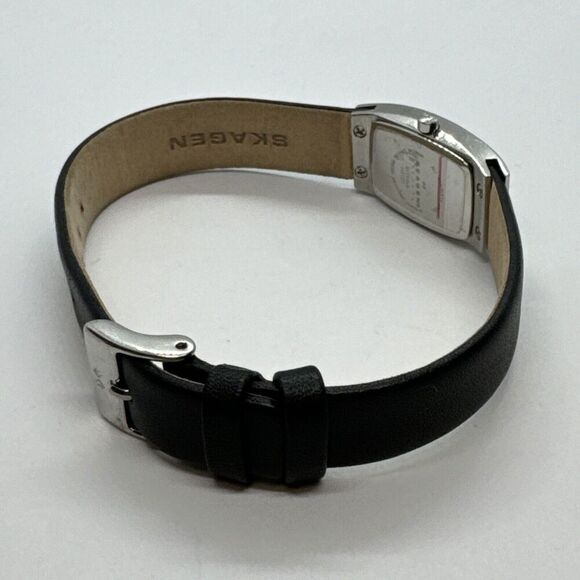 Skagen 271SSLB Women's Black Leather Analog Dial Quartz Genuine Watch JNA552 - Picture 10 of 11